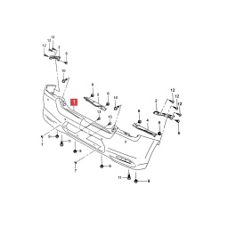 PARAGOLPE TRAS. NEGRO LISO C/AGUJ. SENSOR -ORIGINAL-